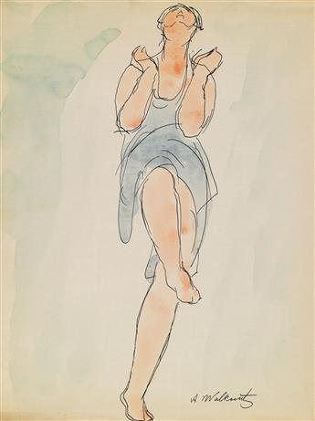 ABRAHAM WALKOWITZ Three watercolors of Isadora Duncan.